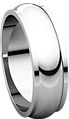 14K White 6mm Half Round Edge Band
