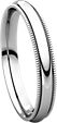 14K White 3mm Milgrain Comfort Fit Band