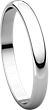 14K White 2.5mm Half Round Light Band