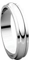 14K White 4mm Half Round Edge Band