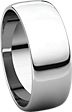 14K White 7mm Half Round Light Band