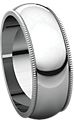 14K White 7mm Milgrain Band
