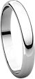 14K White 3mm Half Round Band