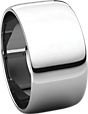 14K White 10mm Half Round Light Band