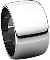 14K White 12mm Half Round Band