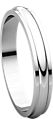 14K White 3mm Half Round Edge Band