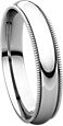 14K White 4mm Milgrain Comfort Fit Band