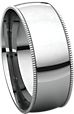 14K White 7mm Light Comfort Fit Milgrain Band