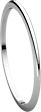 14K White 1mm Half Round Wedding Band