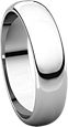14K White 5mm Half Round Band