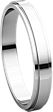 14K White 3mm Flat Edge Band