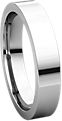 14K White 4mm Flat Comfort Fit Band
