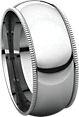 14K White 8mm Milgrain Comfort Fit Band