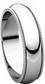 14K White 5mm Milgrain Band