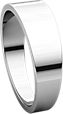 14K White 6mm Flat Tapered Band