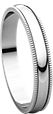 14K White 3mm Light Milgrain Band