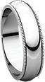 14K White 5mm Milgrain Comfort Fit Band