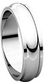 14K White 5mm Half Round Edge Band