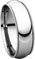 14K White 6mm Milgrain Comfort Fit Band