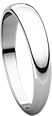 14K White 4mm Half Round Tapered Band