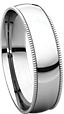 14K White 5mm Light Comfort Fit Milgrain Band