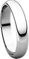 14K White 4mm Half Round Band