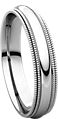 14K White 4mm Double Milgrain Comfort Fit Band