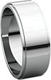 14K White 7mm Flat Edge Band
