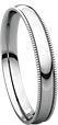 14K White 3mm Light Comfort Fit Milgrain Band