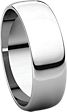 14K White 6mm Half Round Light Band