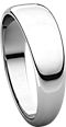14K White 6mm Half Round Tapered Band