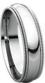 14K White 5mm Double Milgrain Comfort Fit Band