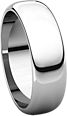 14K White 6mm Half Round Band