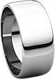 14K White 8mm Half Round Light Band