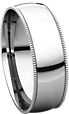 14K White 6mm Light Comfort Fit Milgrain Band