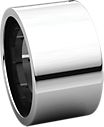 14K White 12mm Flat Comfort Fit Band