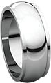 14K White 7mm Half Round Edge Band