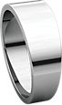 14K White 7mm Flat Tapered Band