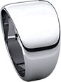 14K White 12mm Half Round Tapered Band