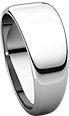 14K White 8mm Half Round Tapered Band