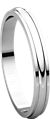14K White 2.5mm Half Round Edge Band