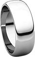 14K White 7mm Half Round Band