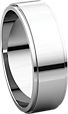 14K White 6mm Flat Edge Band