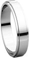 14K White 4mm Flat Edge Band