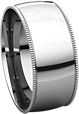 14K White 8mm Light Comfort Fit Milgrain Band
