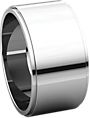 14K White 10mm Flat Edge Band