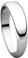 14K White 5mm Half Round Tapered Band