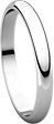 14K White 2.5mm Half Round Band