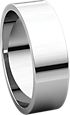 14K White 6mm Flat Band