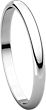 14K White 2mm Half Round Light Band